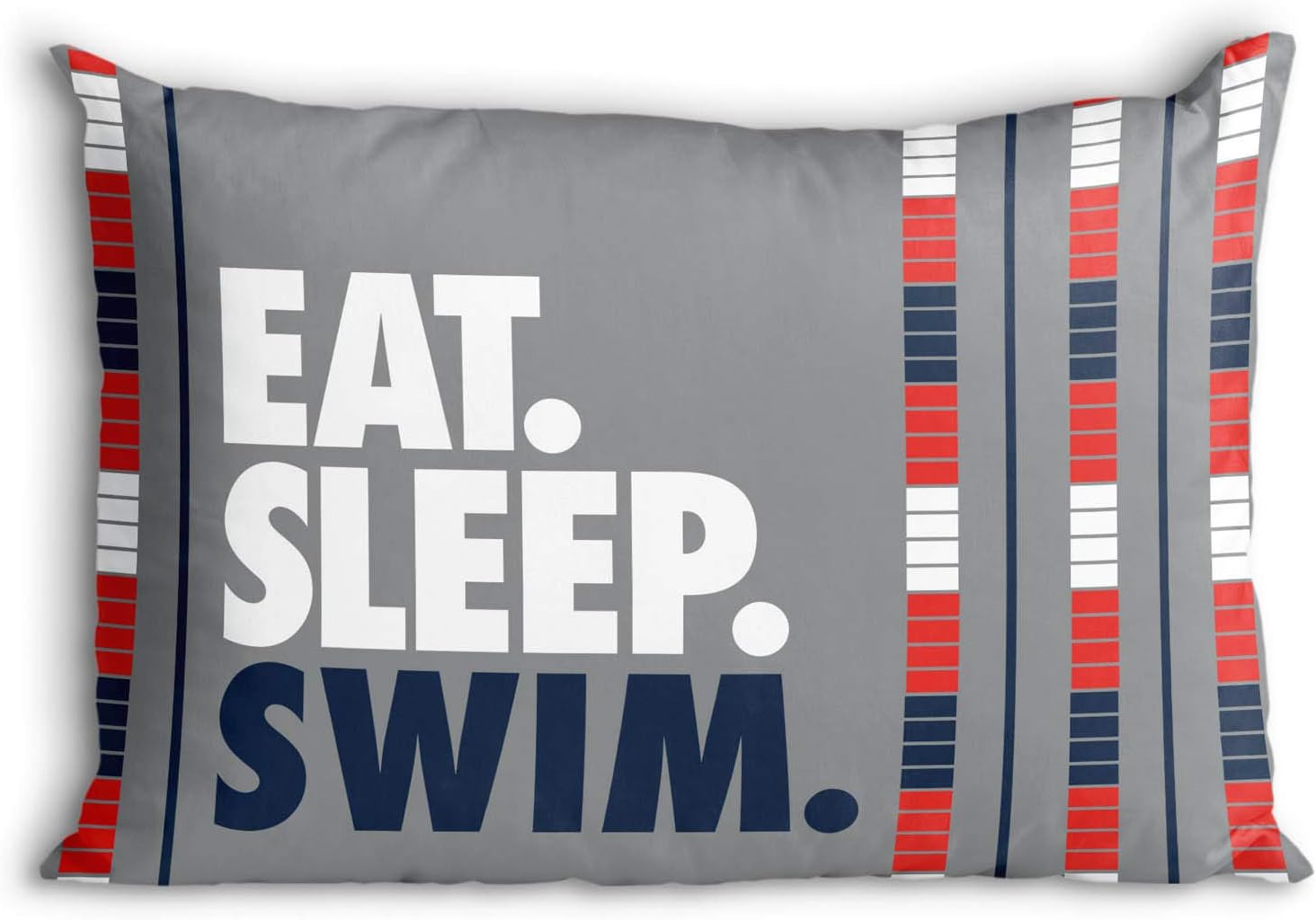 ChalkTalkSPORTS Eat. Sleep. Swim. Pillowcase | Swimmer's Pillowcase Home Decor | Gray