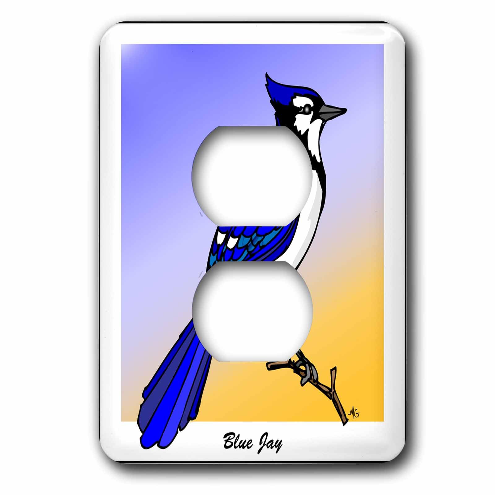 Cache-prise oiseau Blue Jay 3dRose lsp_24770_6 pour salon et chambre