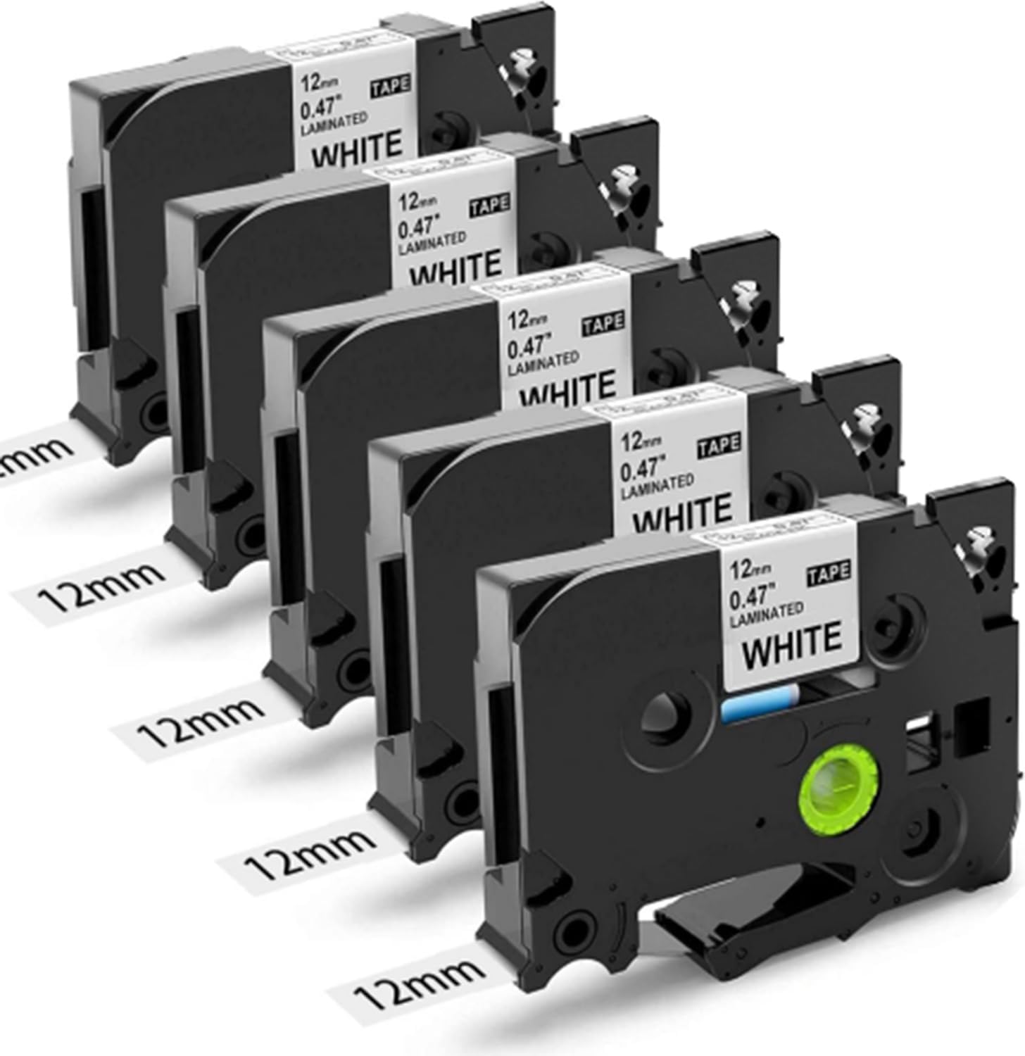 4-Pack TZE-231 Label Tape Replacement – 12mm Black On White Laminated Tape For Brother PT-D210, H110, D220, D400 & More