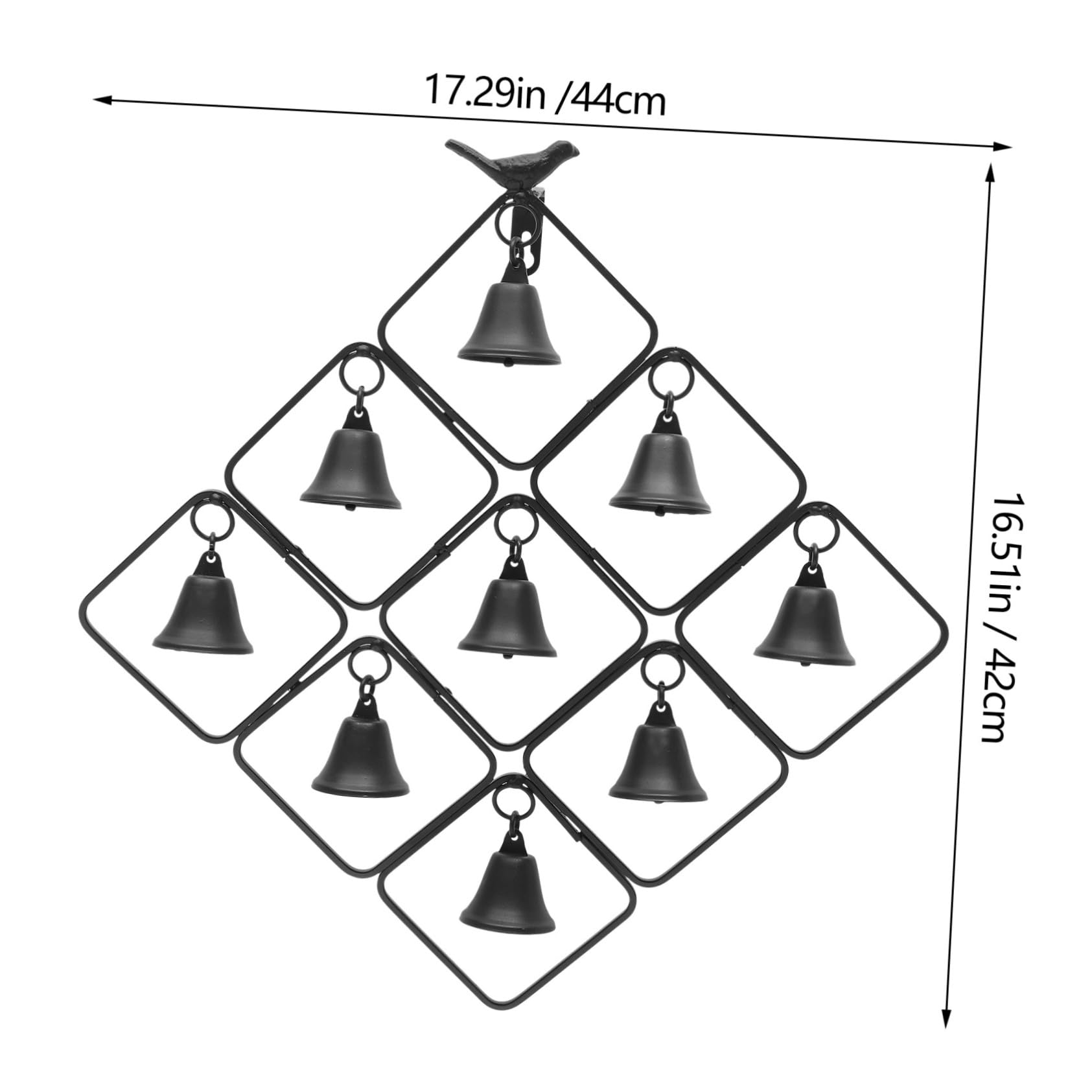 Abaodam Gartenglocke Aus Eisen Windspiel Für Außenbereich Metall-Windspiel Mit Anhänger Garten-Dekoration Innenhof-Accessoire Flexibel Einsetzbar Klarer Klang Im Wind