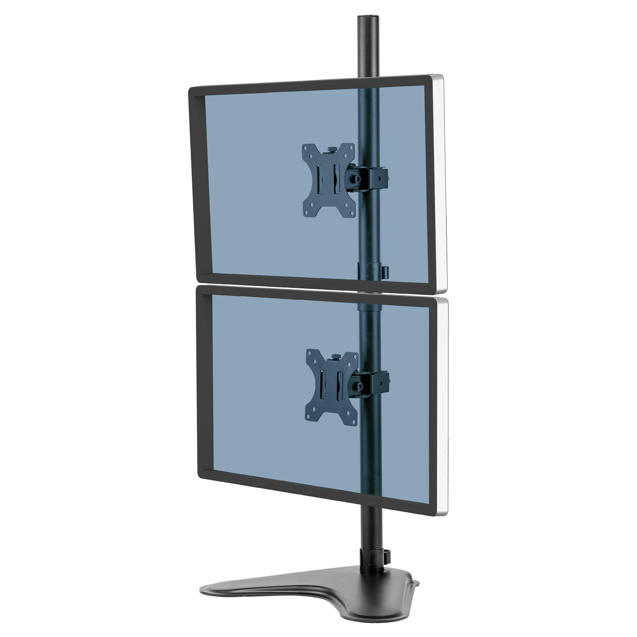 Fellowes Monitorarm Seasa mit Standfuß - höhenverstellbar - für 2 Monitore übereinander bis je 81,28 cm (32 Zoll) - schwarz