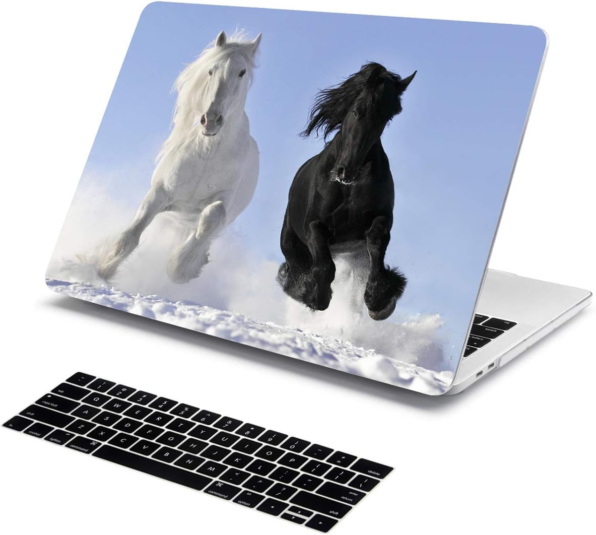 MacBook Air 13 inch Case Batianda Crystal Plastic Hard Cover for MacBook Air 13.3" (Model:A1466 / A1369) - Horse