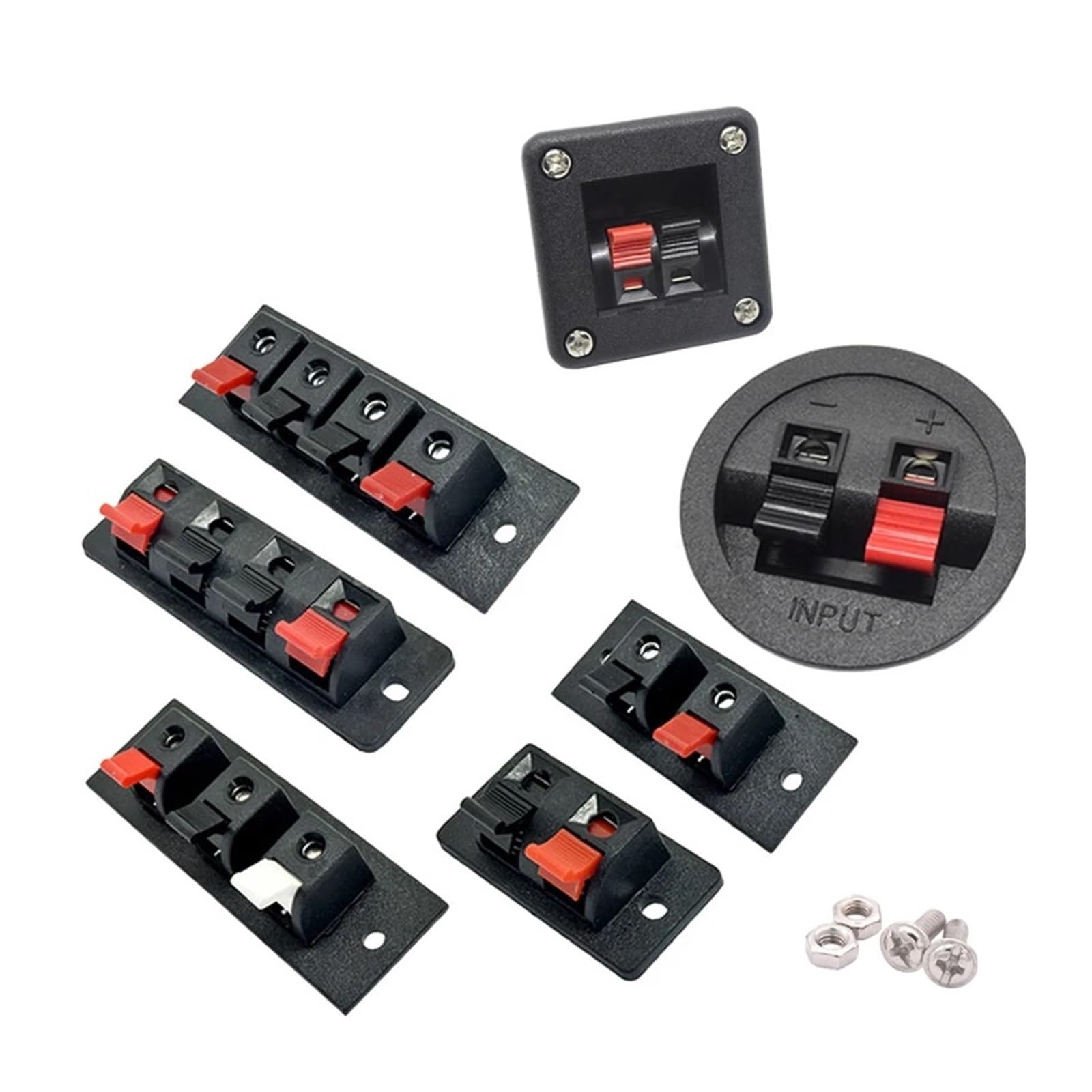 Conector de cable de altavoz de audio con clip de resorte de 2 posiciones marfil 7