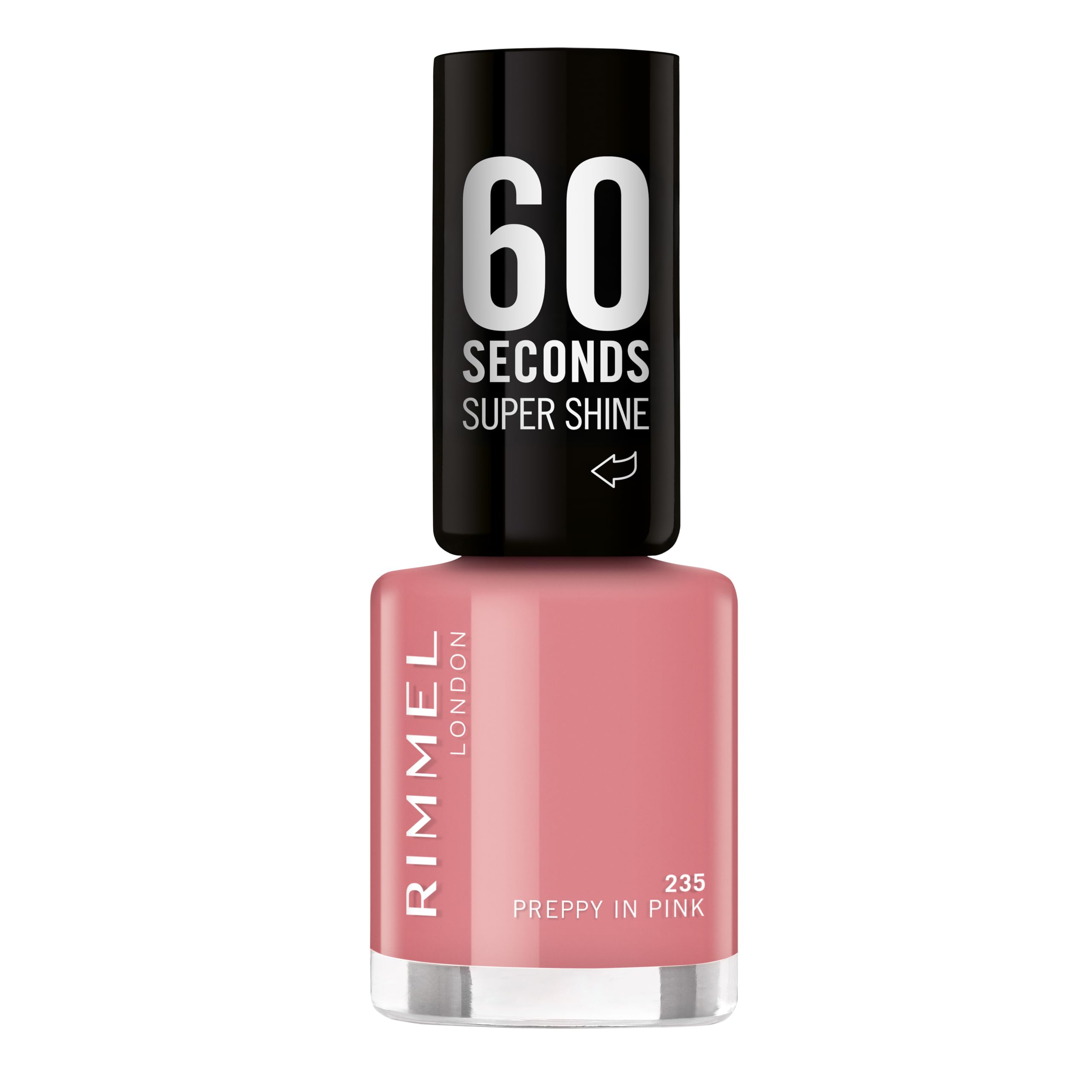 London Colour Your Way 60 Seconds Super Shine Nail Polish - Quick Drying - Resists Chips & Fading, Lasts Up To 10 Days - Precise Application In One Stroke - 235 Preppy In Pink, 8ml