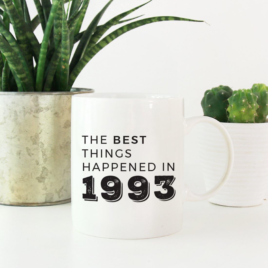 Andaz Press 11oz. Birthday Milestone Coffee Mug Gift, The Best Things Happened in 1993, 1-Pack, 25th, 26th, 27th, 28th Birthday, Anniversary Ideas for Him or Her