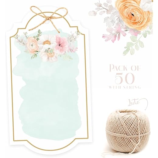 Chic a Choc Floral Tag 50 Water Colour