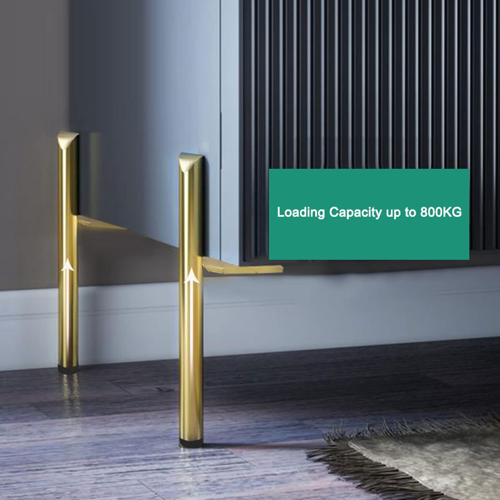Gambe per Mobili Nordic Wind,Piedino di Appoggio Antiscivolo,Gambe da Tavolo in Metallo,Gambe per Divani,Capacità di Carico Fino a 800KG,per Casa,Ufficio,con Vite di Montaggio (15cm/5.9in,Gold)