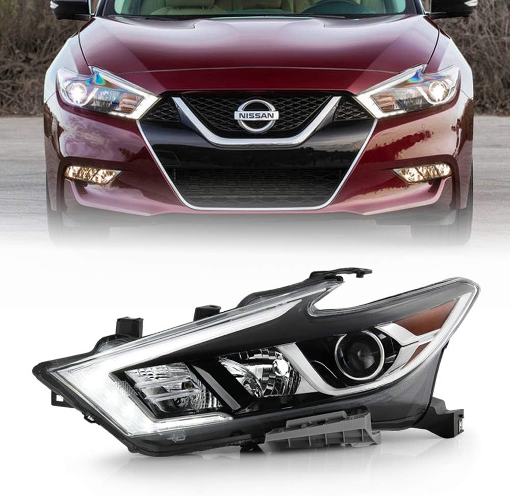 ACANII - For [Halogen model] 2016-2018 Maxima S|SL|SV Factory Style LED DRL Projector Headlight Headlamp Driver Side