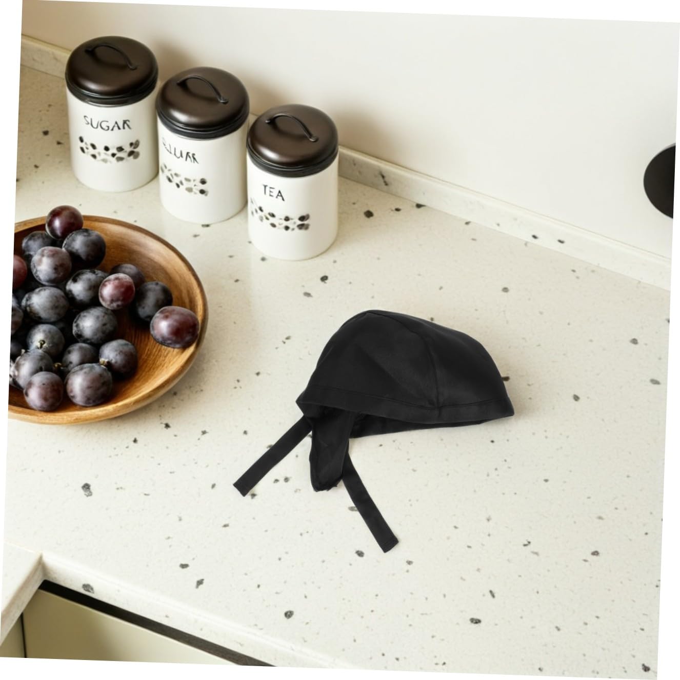 Didiseaon Gorra de Cocina Ajustable para Cocineros y Personal de Servicio, 3 Piezas Negras de Tela Transpirable, Diseño Simple y Cómodo para Trabajo Diario y Barbacoa