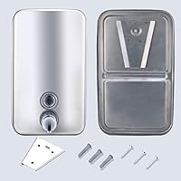 Vista 6 de Commercial Soap Dispenser Wall Mount Stainless Steel Manual Liquid Pump Rust-Proof Leak Free for Bathroom (34 fl.oz./1000ml)