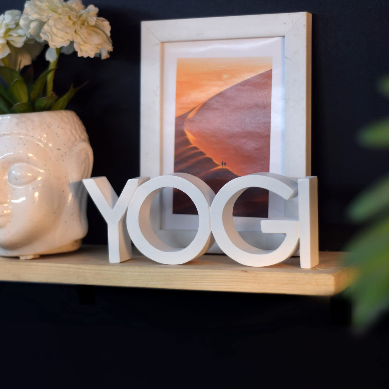 Nukkad Tales Yogi – White, Aesthetic table decor for home or office, desk or Shelf. Quirky room decoration showpiece, ideal for birthday gift, corporate gift, and inspiring wall decor