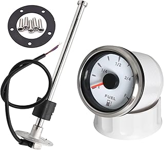 Unidad de envío de combustible Indicador de nivel de combustible de 0-190ohm, 100mm-550mm con indicador de nivel de combustible de 52mm, medidor de nivel de combustible de retroiluminación de 7 colore