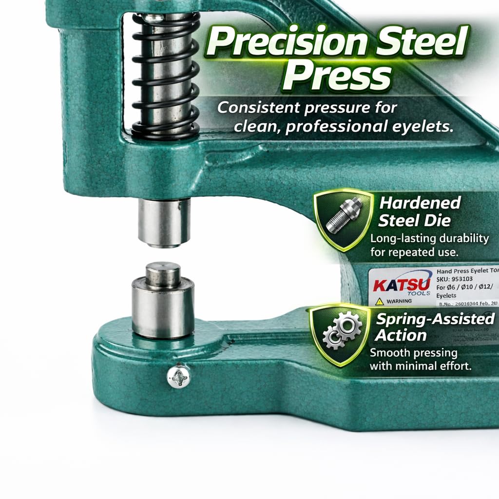 Eyelet Punch macchina W 4 Die 6 10 12 14MM pressa foro attrezzo Kit Grommet