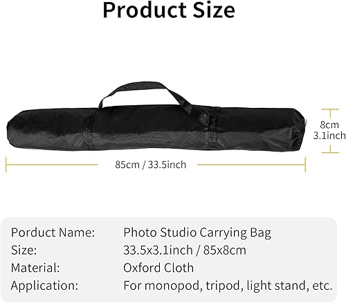 Miniatura 3 de Meking Bolsa de transporte de 33 pulgadas con correa para soporte de luz trípode monopie fotografía estudio fotográfico