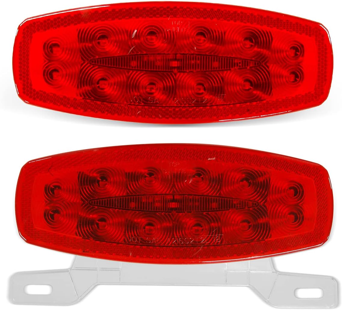 Dream lighting RV Tail Lights License Bracket and License Light Red Lens - Surface Mount, 12volt, Left & Right Side
