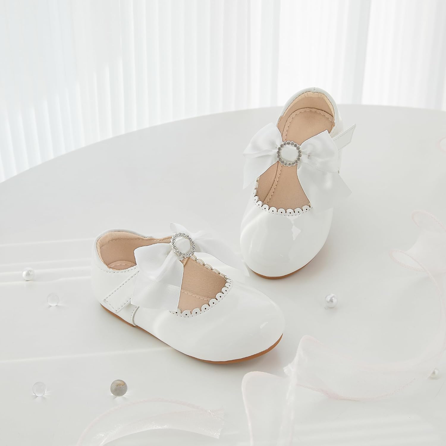 Otter MOMO Toddler Little Girls Princess Shoes Mary Jane Ballerina Flats Flower Girl Dress Shoes