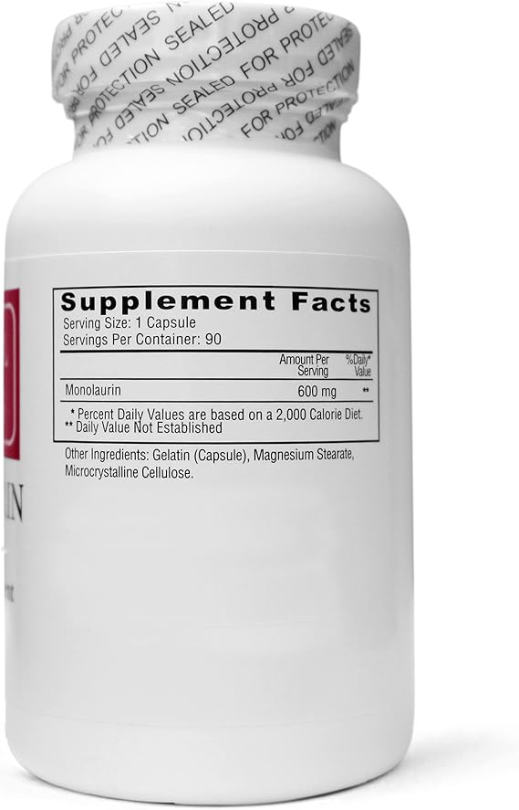 Ecological Formulas 600 mg Monolaurin - Three Individually Sealed Bottles 270 Count