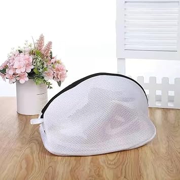 Mesh Laundry Shoe Bag for Washing Machine, White with Black Trim, Protective Wash Bag 1