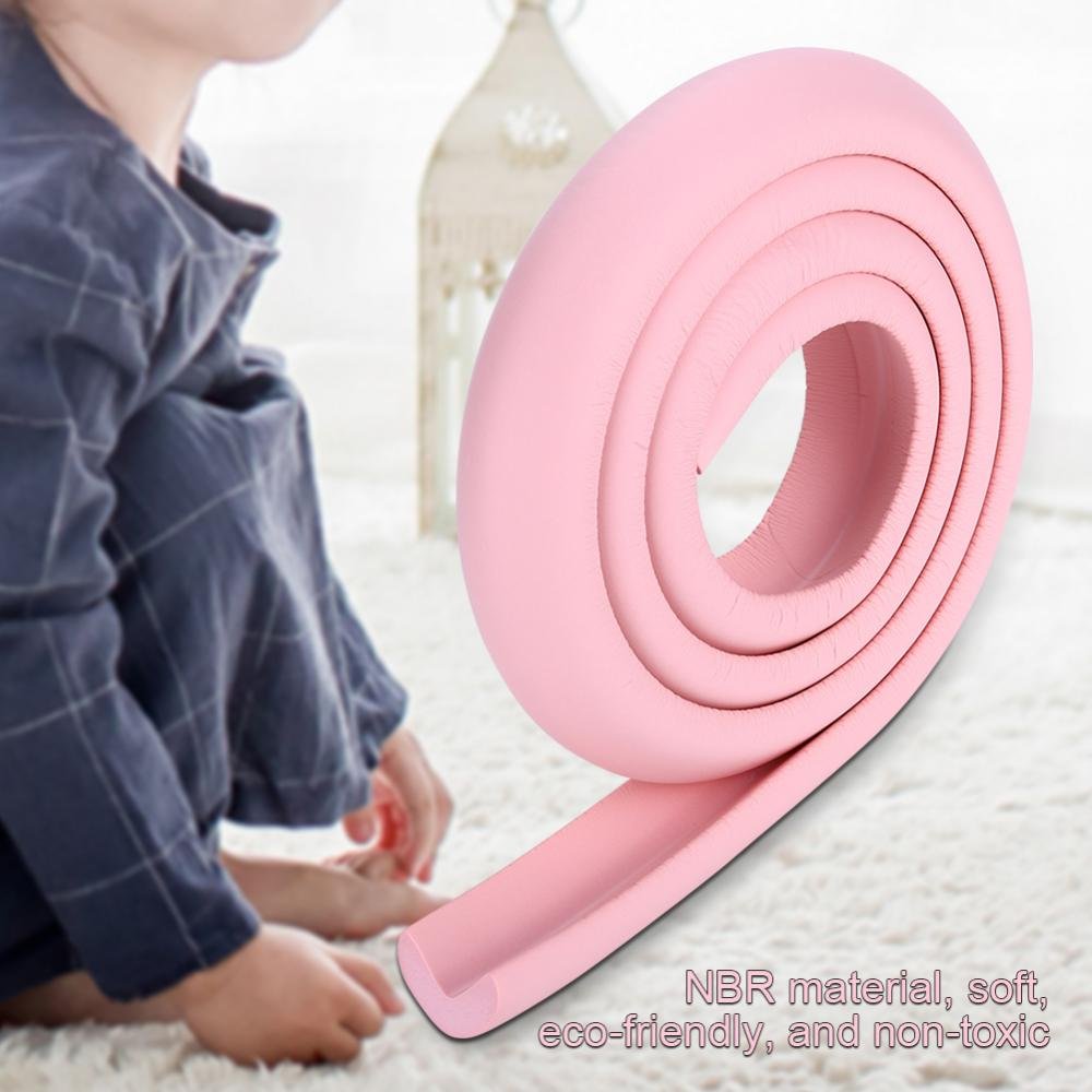 BORDSTRACT 2m Protezione Del Bordo Della Scrivania, Paracolpi In Gomma Di Sicurezza Per Mobili Con Bordi Protettivi Angolari Rotolati, Protezione Per Bambini E Neonati(Colore Del Legno - 4