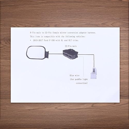 Miniatura 4 de SCITOO Adaptador de conector de arnés de cable de espejo de remolque compatible con Ford 2015-2020 para Ford para F150 XL y XLT, espejo de