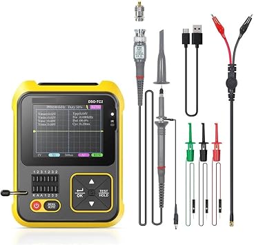 Portable Home Functional Testing Tools Handheld Digital Oscilloscope LCR Meter 2-in-1 DSO-TC2 Portable Detection Teaching Tool Built-in Battery Color 2