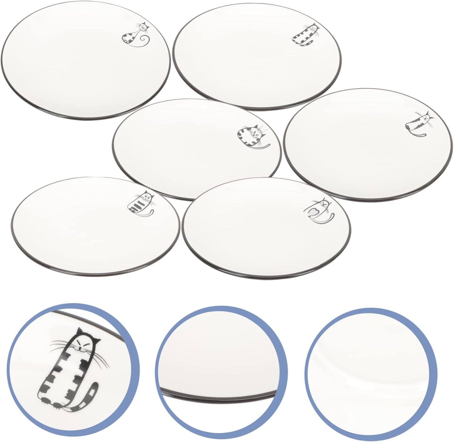 6pcs Ceramic Plate Nordic Style Snack Dinner Plates for Home Break Resistant Easy to Clean for Appetizers Desserts and Family Gatherings