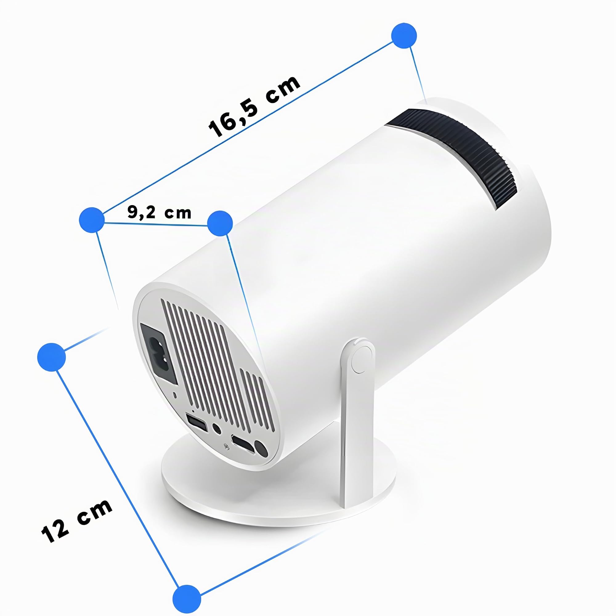Retoo Mini Projecteur Beamer 4K avec Android, Vidéoprojecteur Portable, WiFi Automatique, Contraste 1500:1, Full HD 102-330 cm, Bluetooth 5.0, HDMI, 3,5 mm, Audio USB, Correction d'Image, Haut-parleur