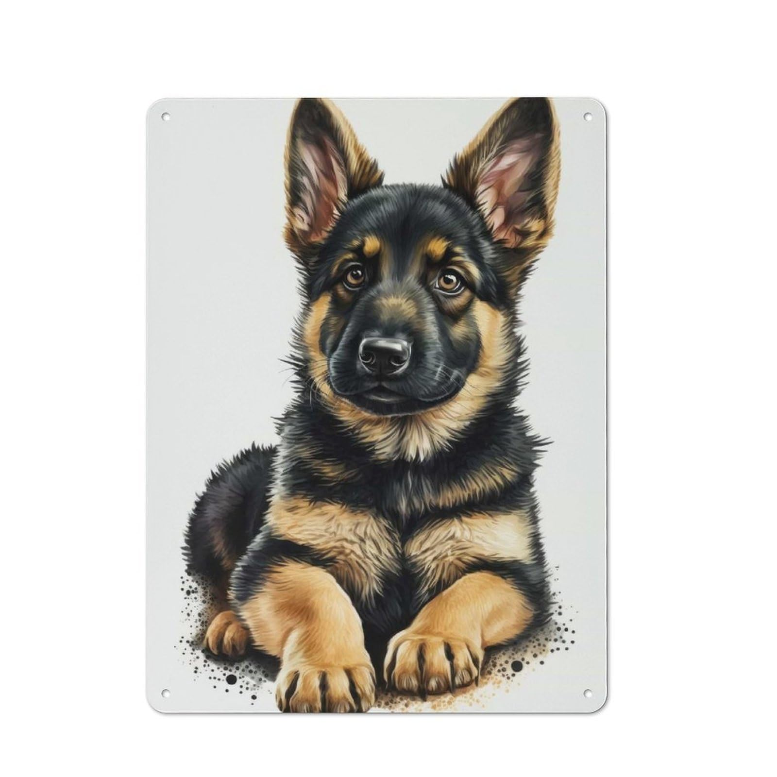 Junmoney German Shepherd Dog 03 Farmhouse Metal Sign 40X30cm, Rustic Cottage Wall Art For Cottage, Kitchen, Hallway Or Breakfast Nook