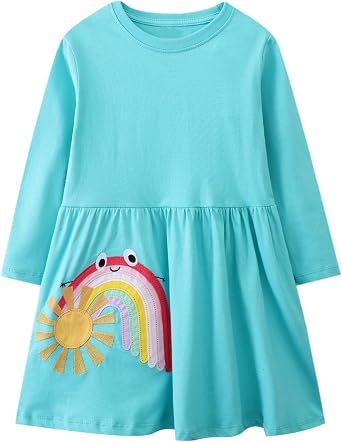 Toddler Girl Clothes Long Sleeve Autumn Winter Girls Dresses for Kids 2-7 Years