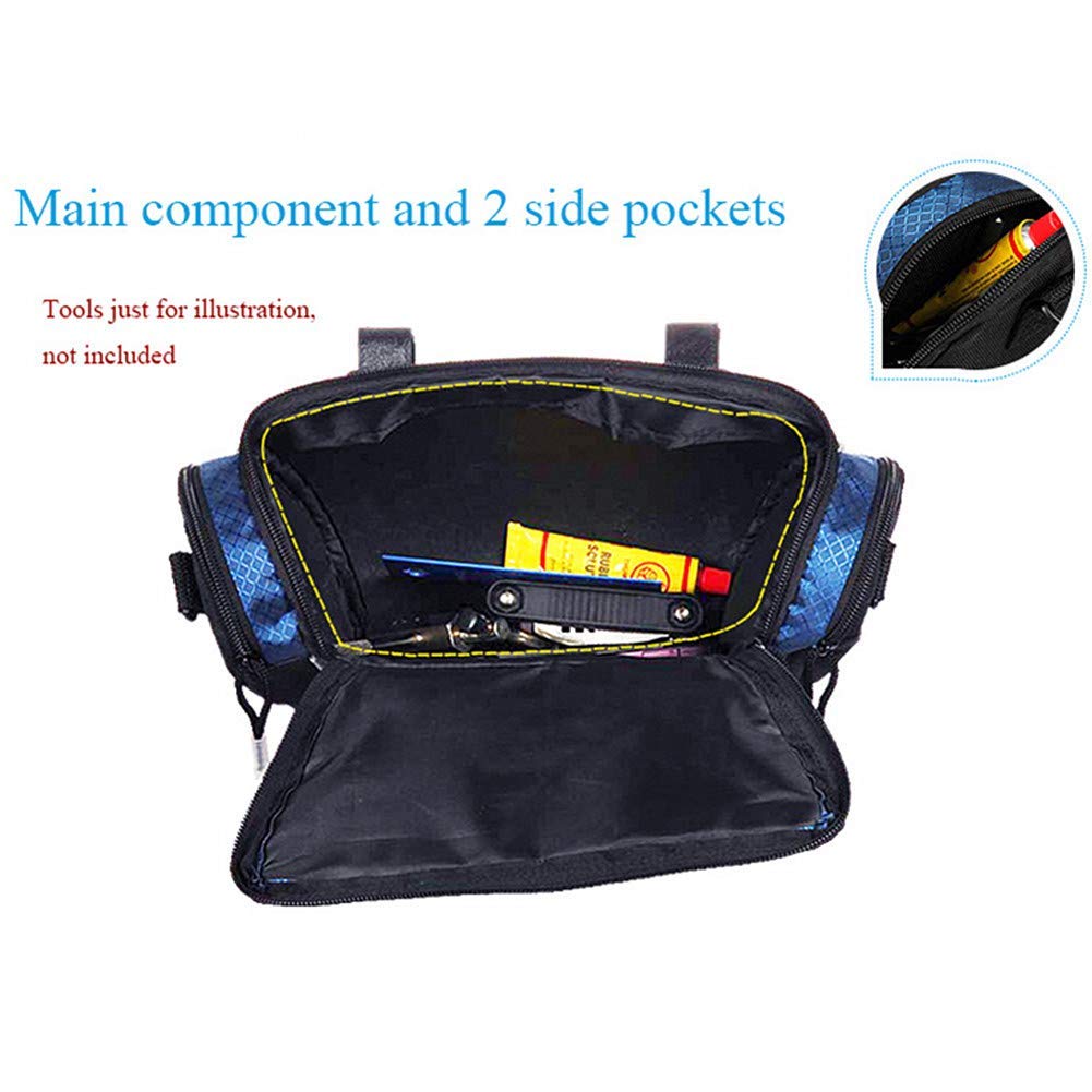 Bolsa de Manillar Bolsa de Bicicleta de montaña Resistente al Agua Cesta de Bicicleta de Gran Capacidad Ajuste Universal para Cualquier Bicicleta