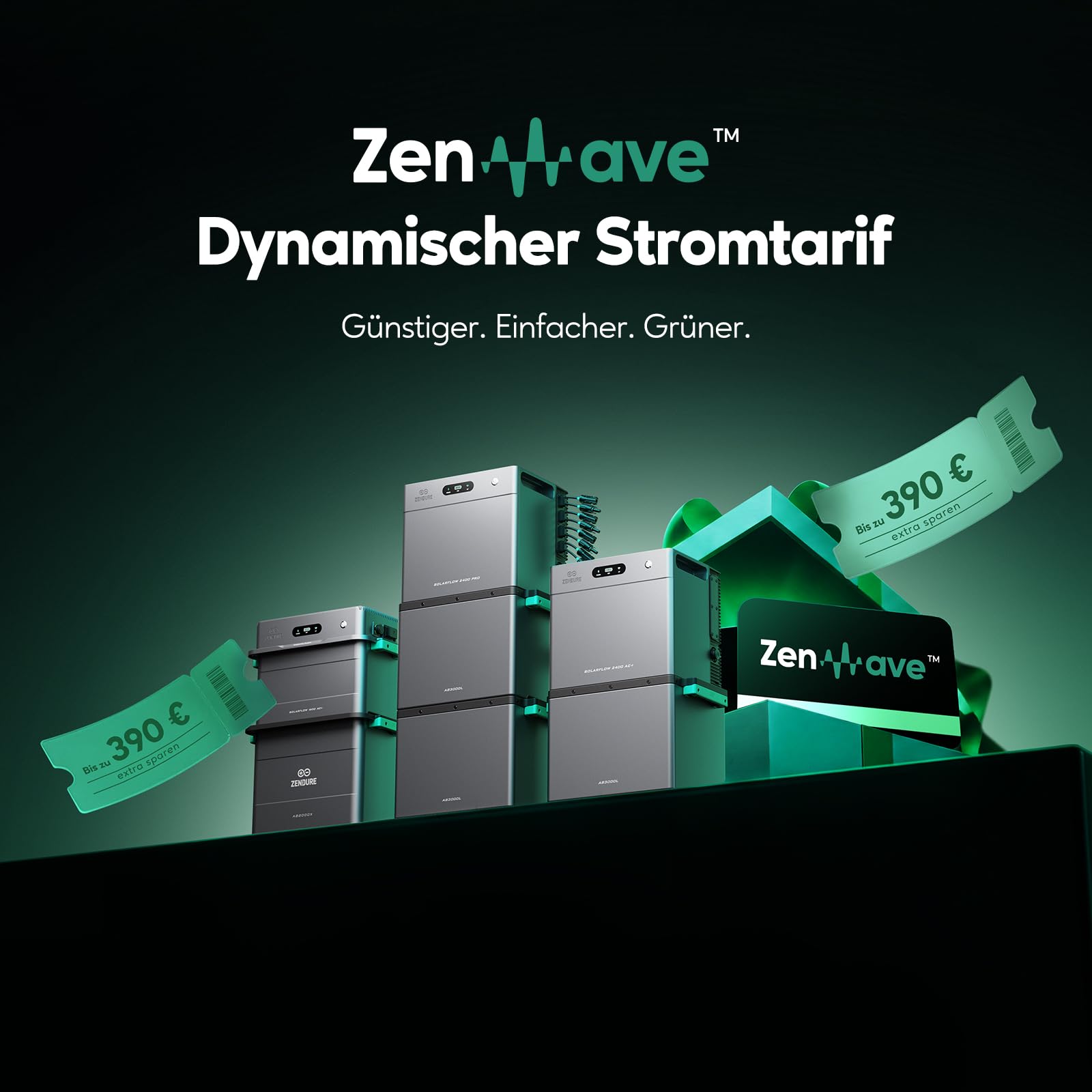 Zendure SF2400 Pro - Balkonkraftwerk mit Speicher 2400W Bidirektionale AC-Leistung, Solarspeicher für Balkonkraftwerk mit 4800W PV-Eingang (3000W DC + 1800W AC), Eweiterbar von 16,8kWh, Plug & Play