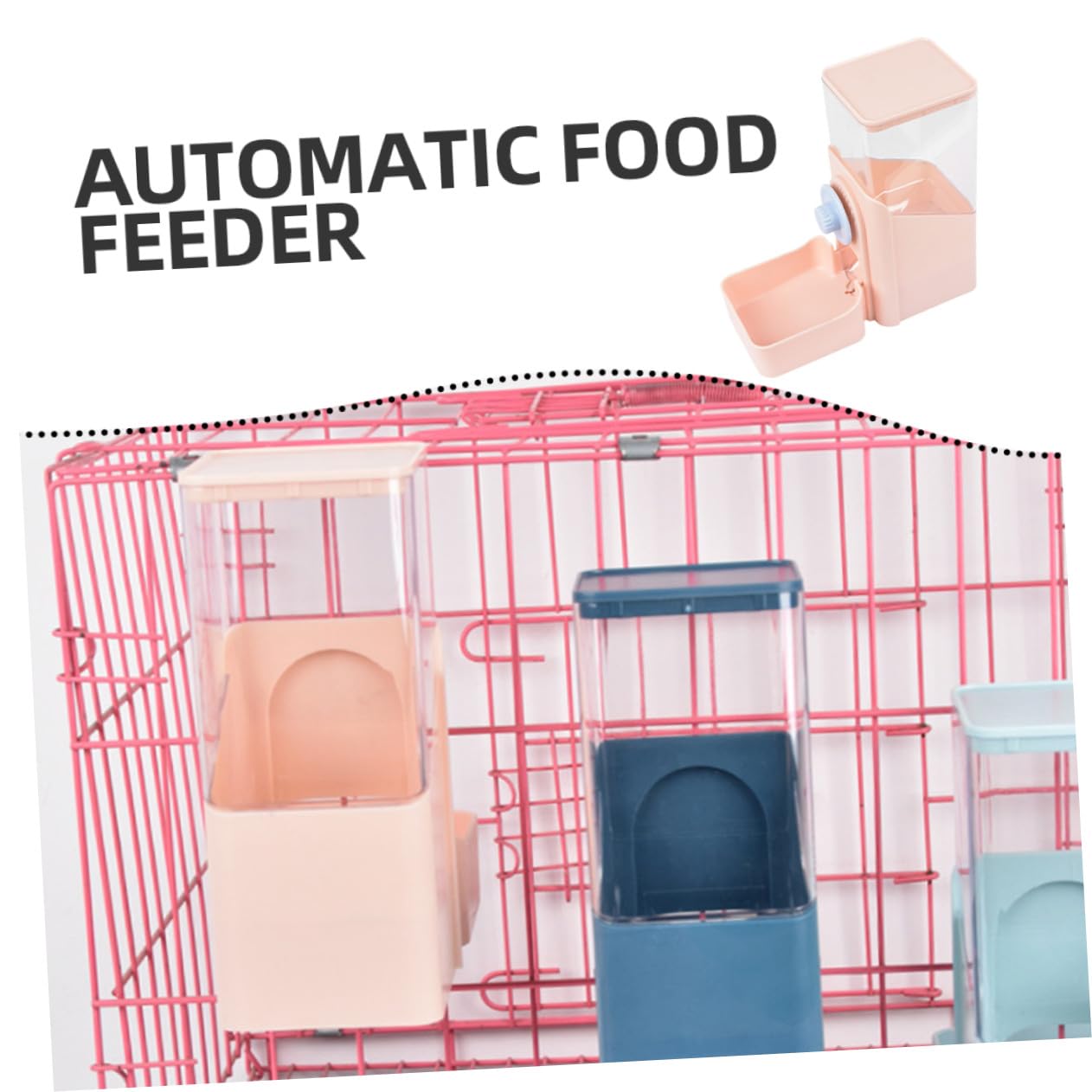 Dispensador Automático para Mascotas Pequeñas Comedero Colgante para Conejos Perros y Gatos Fácil Instalación Almacenamiento Espacioso Diseño Práctico y Compacto