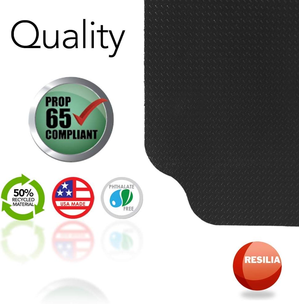 RESILIA - Large Under Grill Mat - Black Diamond Plate, 72 x 48 inches, 12-inch Splatter Protection Lip, for Outdoor Use : Patio, Lawn & Garden