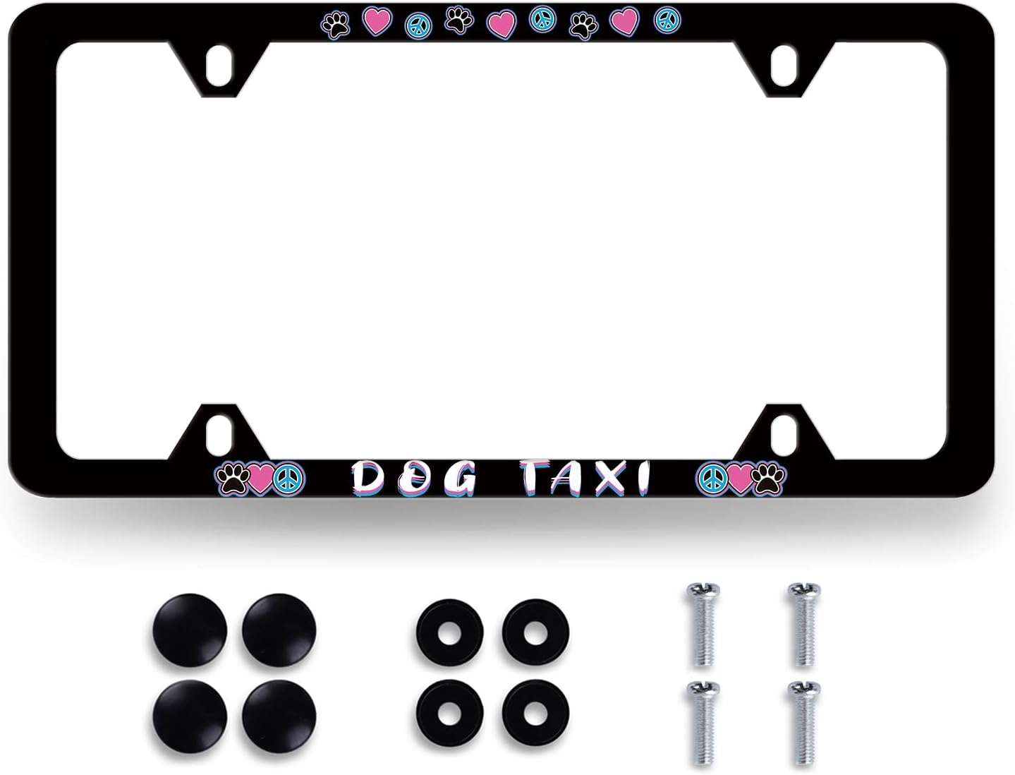 Funny Dog Taxi License Plate Frame Funny Pet Paws License Plate Holder