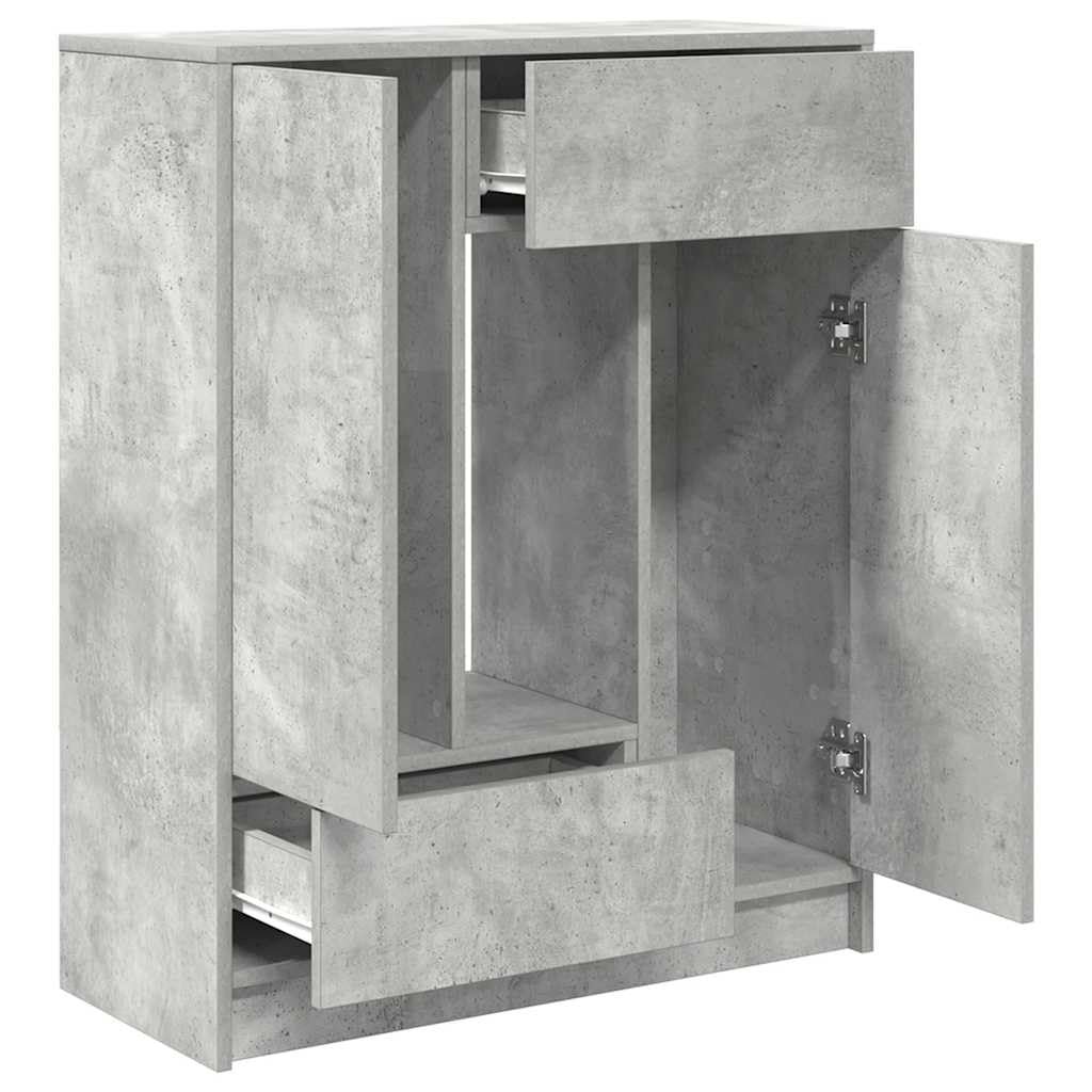 vidaXL Credenza con Cassetti e Ante Grigio Cemento 73x31x90 cm, armadietto, Armadio credenza, Armadio da corridoio, Armadio Buffet, Armadio da Cucina