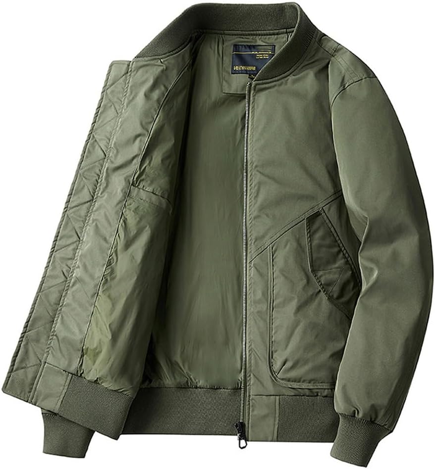 LANGWEI Men's Baseball Jacket Waterproof Cargo Tactical Coats Casual Army Motorcycle Bomber Outerwear