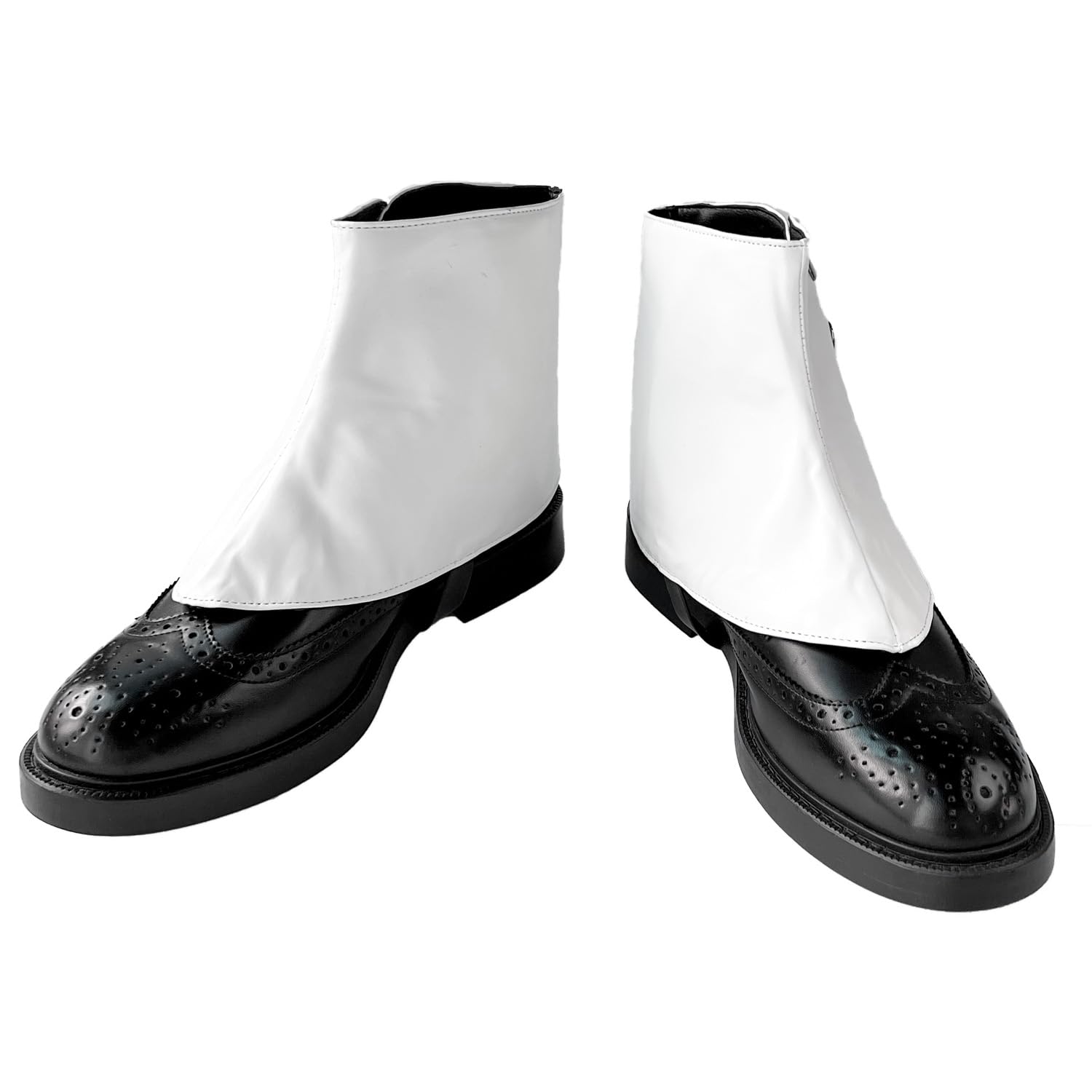Gangster Spats 20s Stivali In Pelle Da Uomo Snap Spats Stile Vintage Dapper Uomini Ghette Spats Accessori Costume