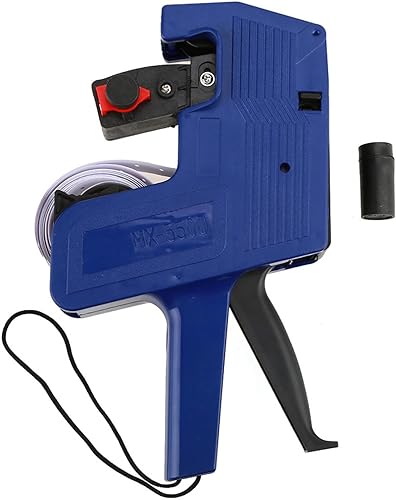 MX-5500 - Etiquetadora de pistola de precio de 8 dígitos, herramienta de venta al por menor con etiquetas y tinta de repuesto (color azul)