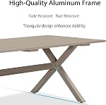 PURPLE LEAF 7 Pcs Patio Dining Set with Weather Resistant Aluminum Dining Table and Wicker Rattan Chairs Soft Cushions Modern Furniture Patio Dining Set for Backyard Indoor Decor Kitchen,Champagne