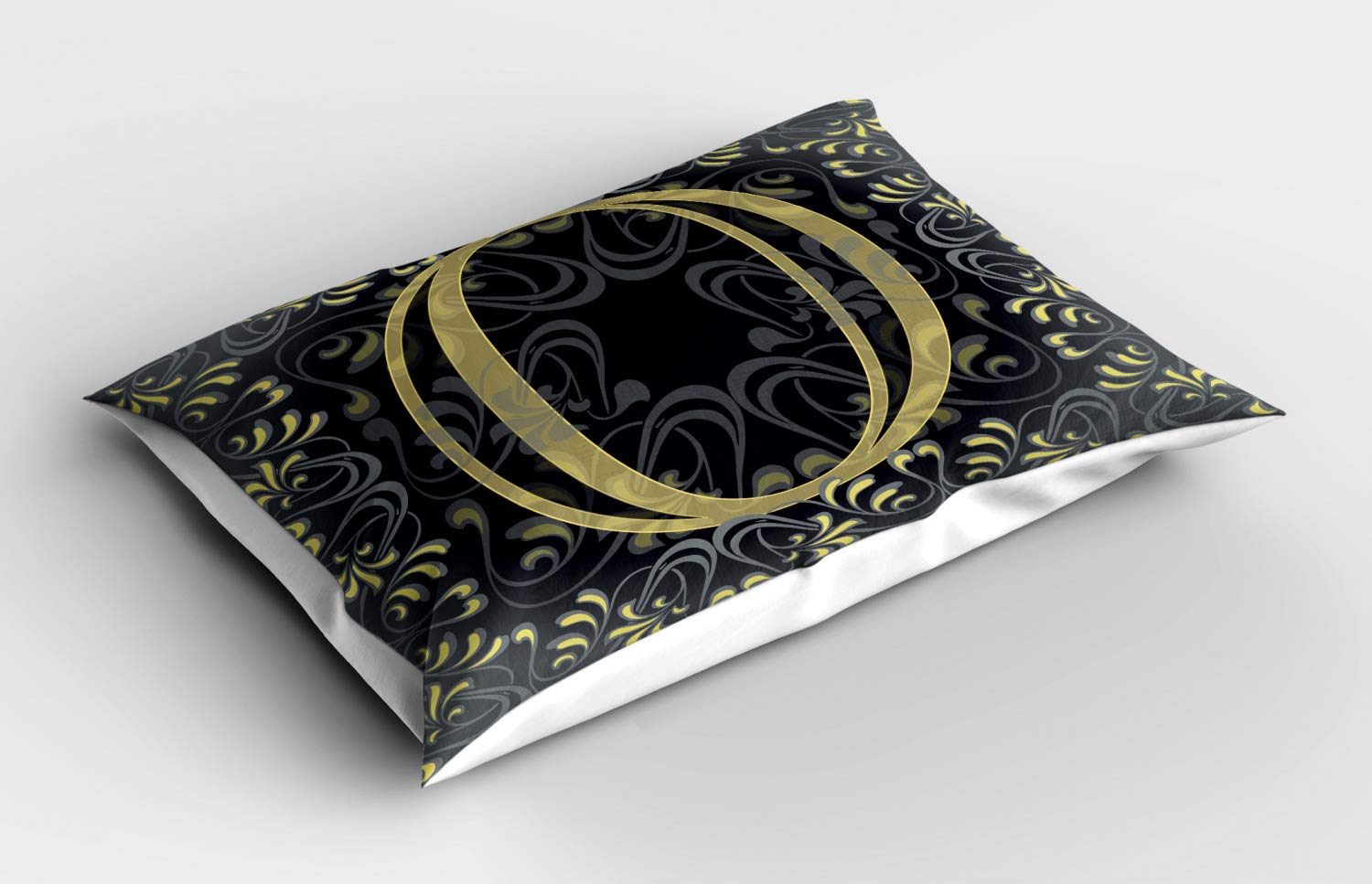 Ambesonne Number Pillow Sham, 0 Surrounded by Classic Damask Victorian Shabby Floral Pattern, Decorative Standard King Size Printed Pillowcase, 36