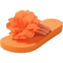 Cute Flip Flops For Women Bathroom Beach Pool Non-Slip Flower Appliques