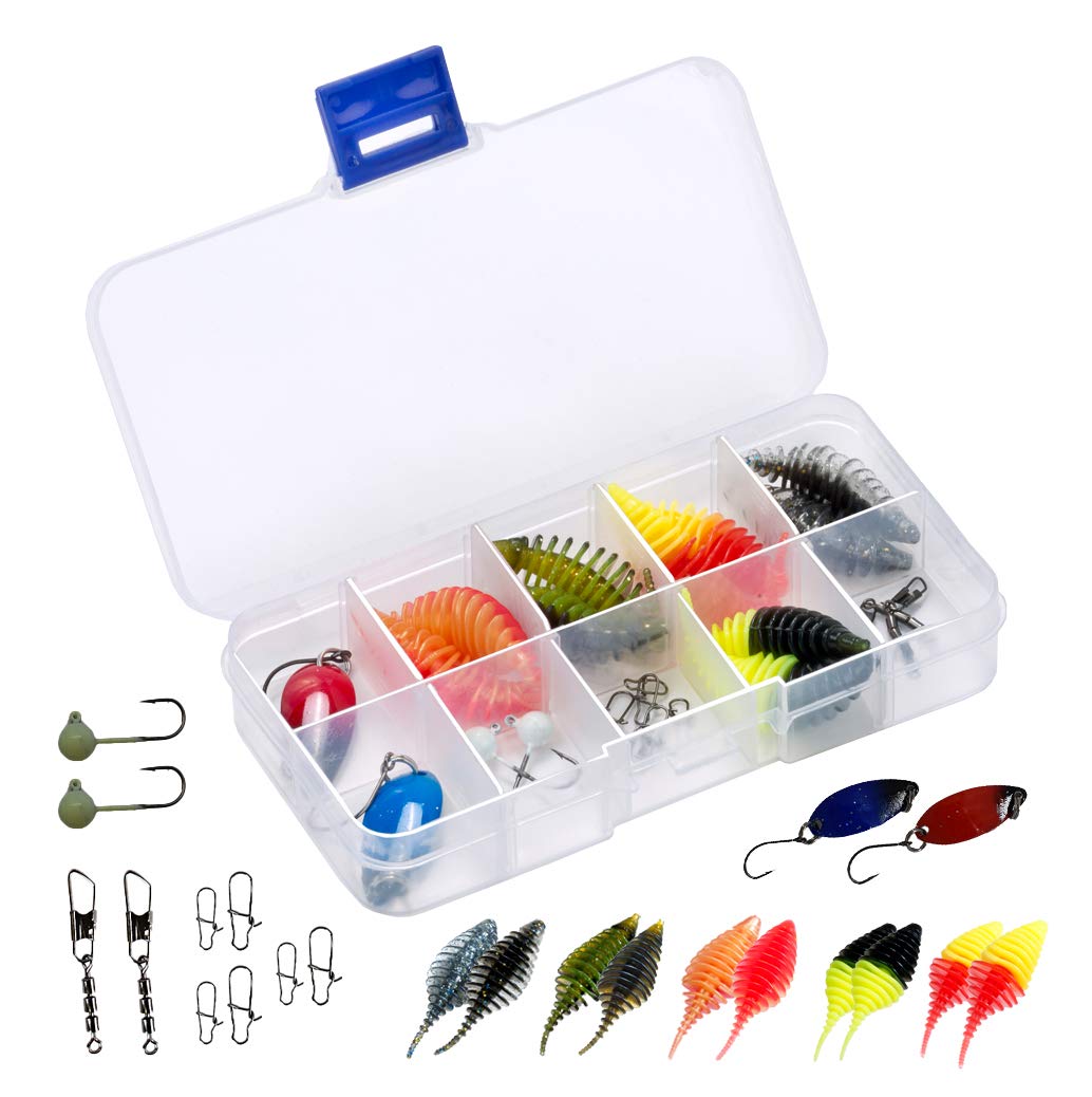 Profi Angelcombo Forellen Angelset komplett sofort angelbereit ! 180cm UL-Carbonrute CapitalFishMaster + bespulte Rolle + Köderset + Kescher. Spinnrute