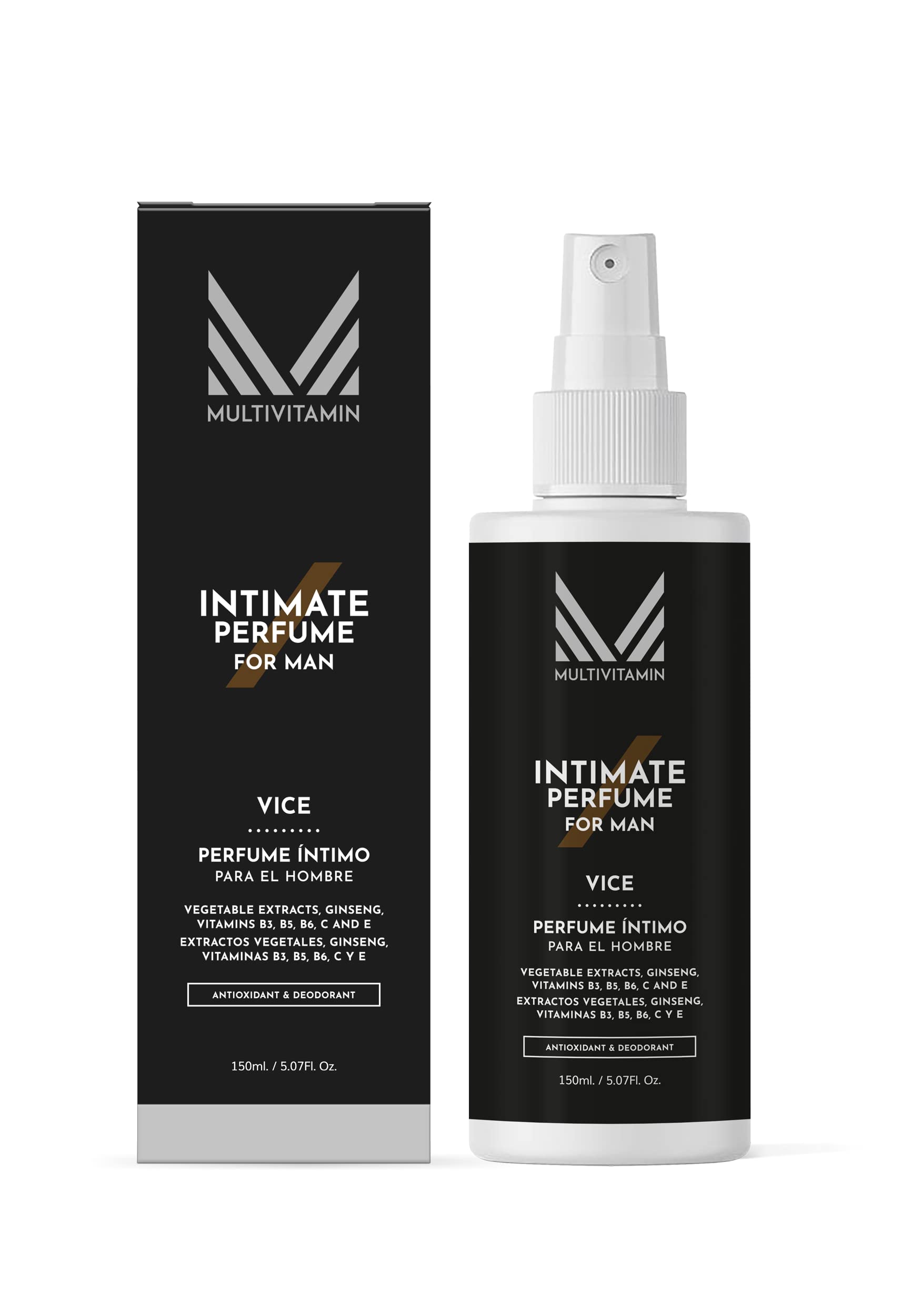 Set de cuidado íntimo masculino: Crema íntima revitalizante, Crema íntima que ayuda a unificar el tono de la piel, Perfume genital con acción desodorizadora y Crema para mejorar la sensibilid