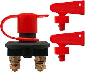 Ampper Battery Disconnect Switch 12V, Battery Cut Off Shut Off Kill Switch for Marine Car Boat RV ATV Vehicles (2 Keys)
