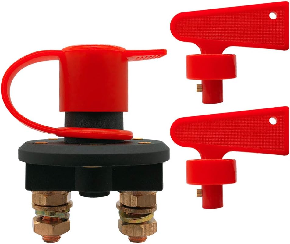 Ampper 12V-24V Battery Cut Terminal Switch 200A Universal Switch Protection Power Supply Anti-leakage (2 Keys)