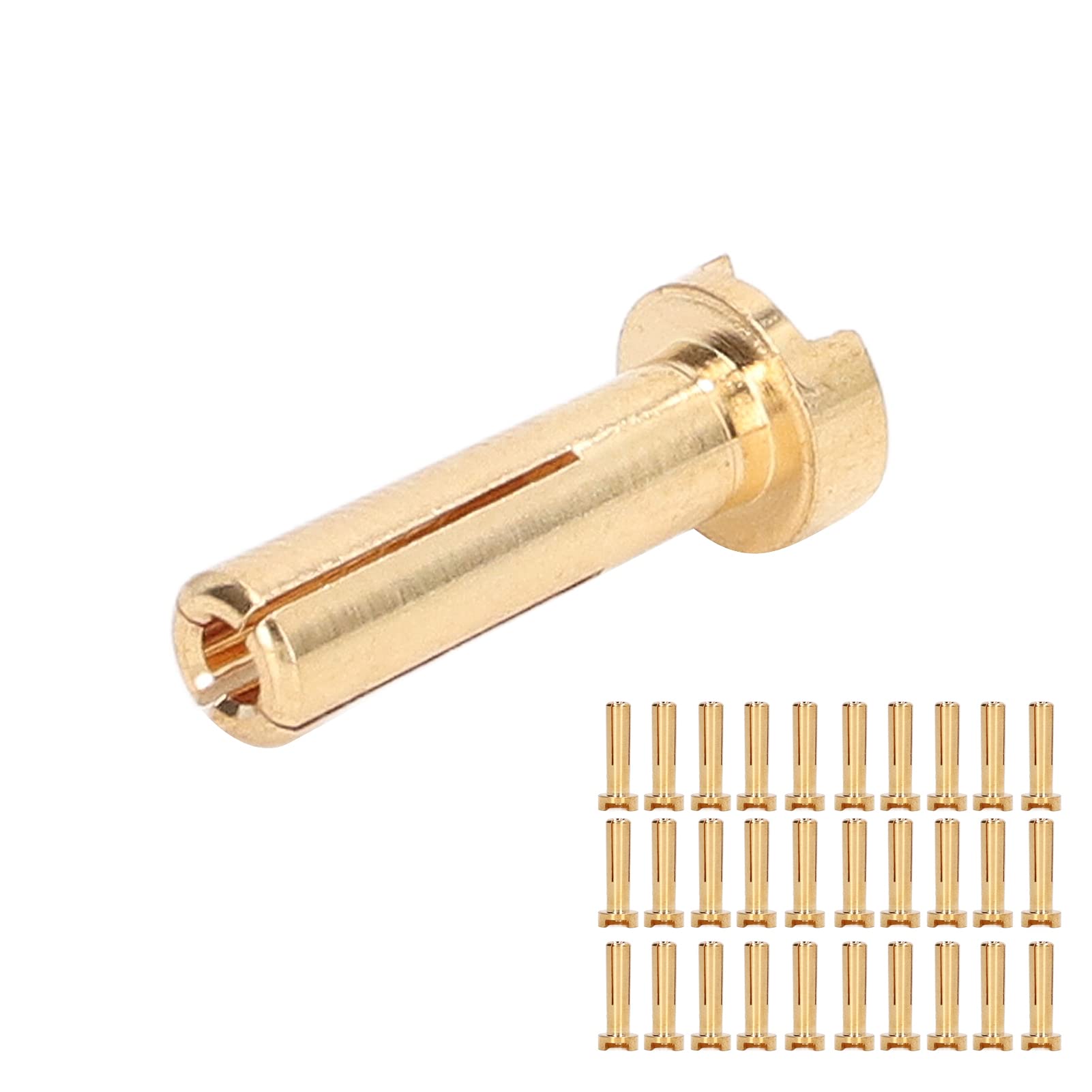 WGFOIP 30Pcs Banana Plug Connectors, 4mm Brass Standard RC Battery Wire Plug Gold Plated Banana Plug for RC Battery