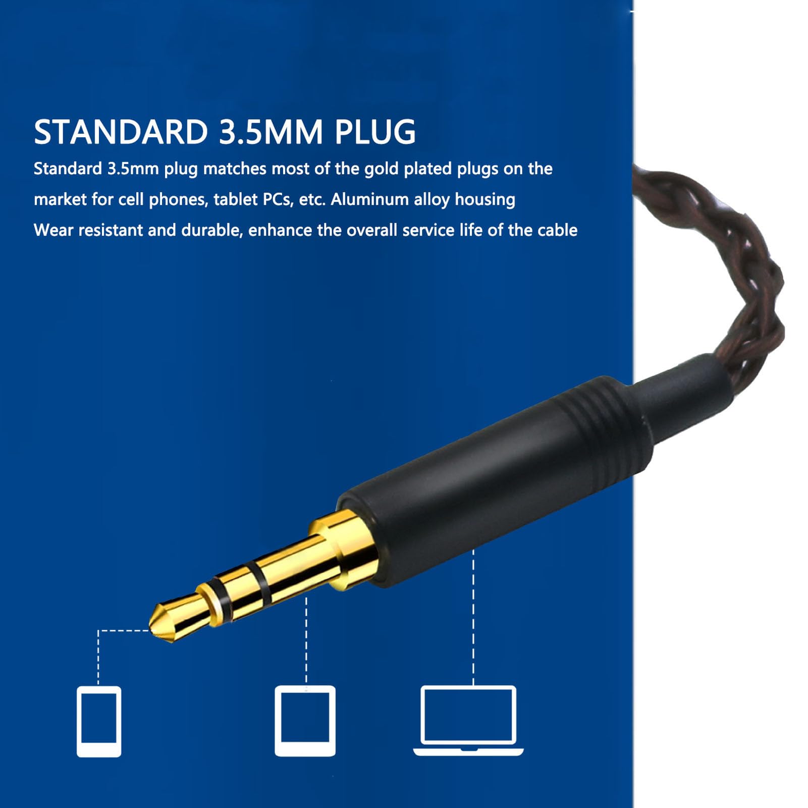 Zamienny Kabel do Aktualizacji Audio dla T1 II T5 dla MDR Z7 dla Sundara dla Arya dla Ananda, Kabel Zastępczy Słuchawek 3.5mm do Podwójnej Wtyczki 3.5mm