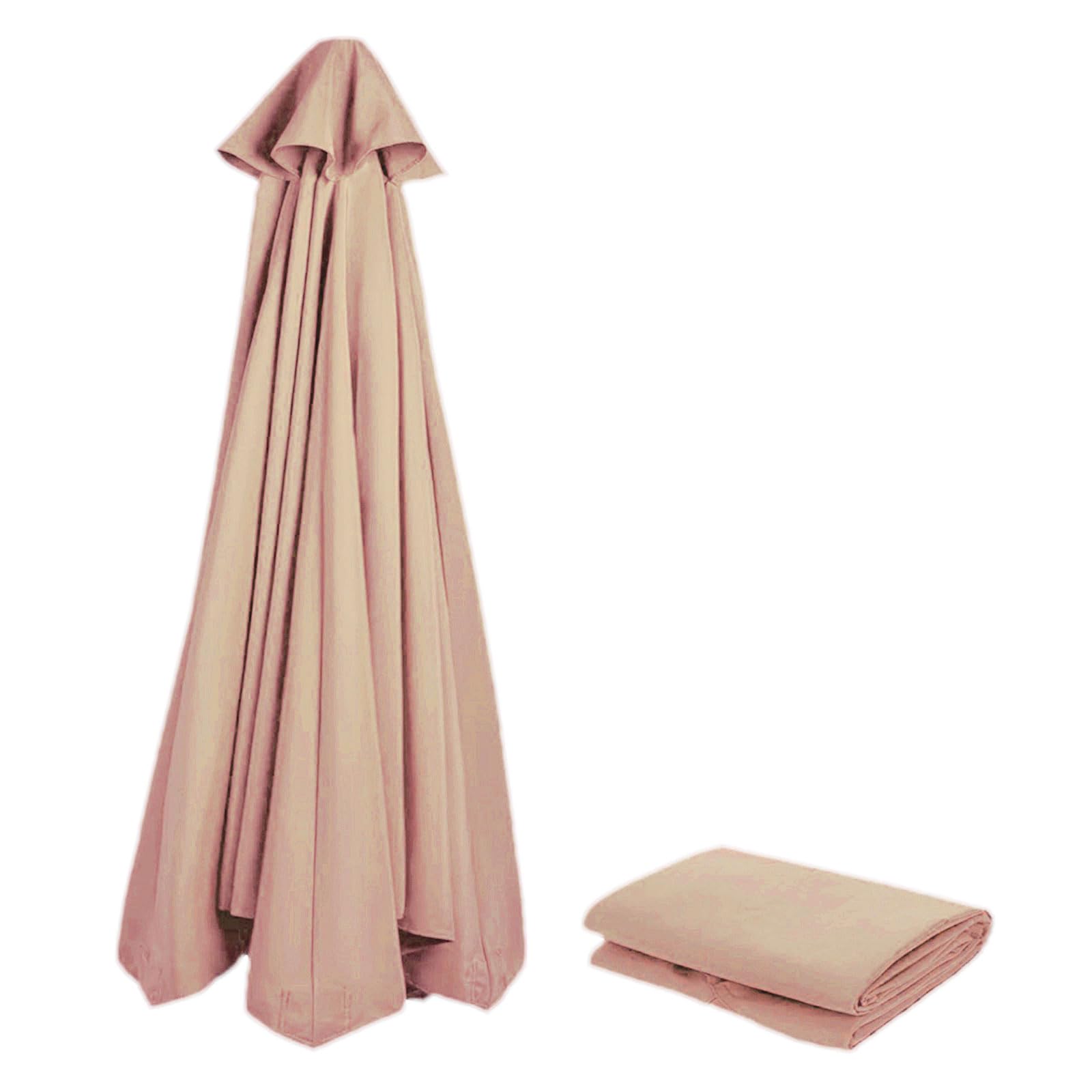 NAFGQIY Sonnenschirm Ersatzbezug 3m/300cm 6 Streben Champagnerfarbe Stoff Uv Schutz 80 Windfest Stabil Strand Terrasse Garten Sonnenschirm Ersatzteile