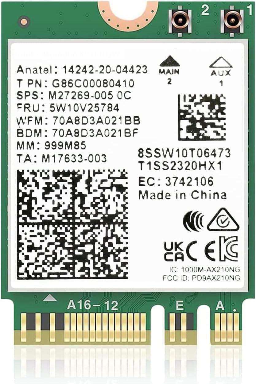 Wi-Fi 6 11AX WiFi Module Intel AX200NGW 2 x 2 MU-MIMO Wireless Card with Bluetooth 5.0 Support Windows 10 64bit/ Google Chrome OS/Linux Gigabit and Low Latency Built for Gaming, M.2/NGFF â€¦