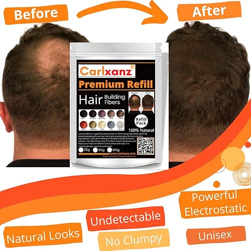 Miniatura 7 de Fibras capilares para el cabello fino (rubio claro)  Botella de 0.88 oz  Natural e indetectable  Cobertura de puntos calvos para mujeres y hombres